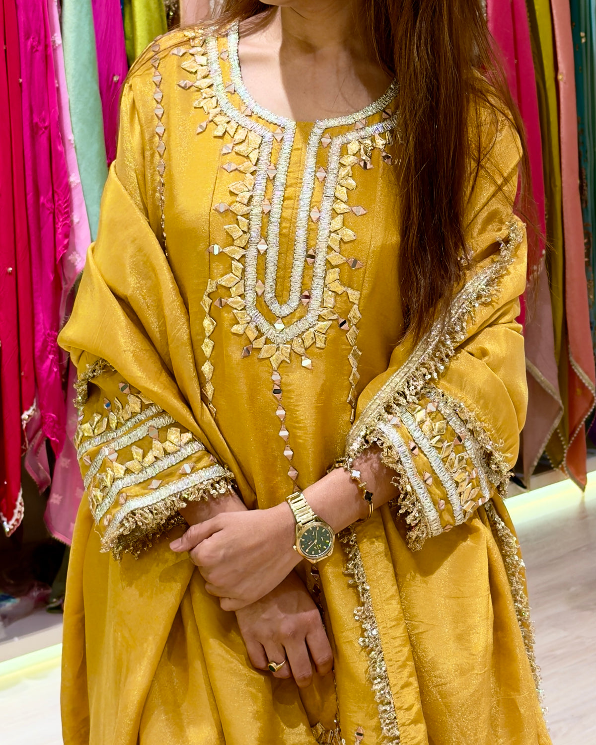 Yellow Kurti and Tulip Pant Set
