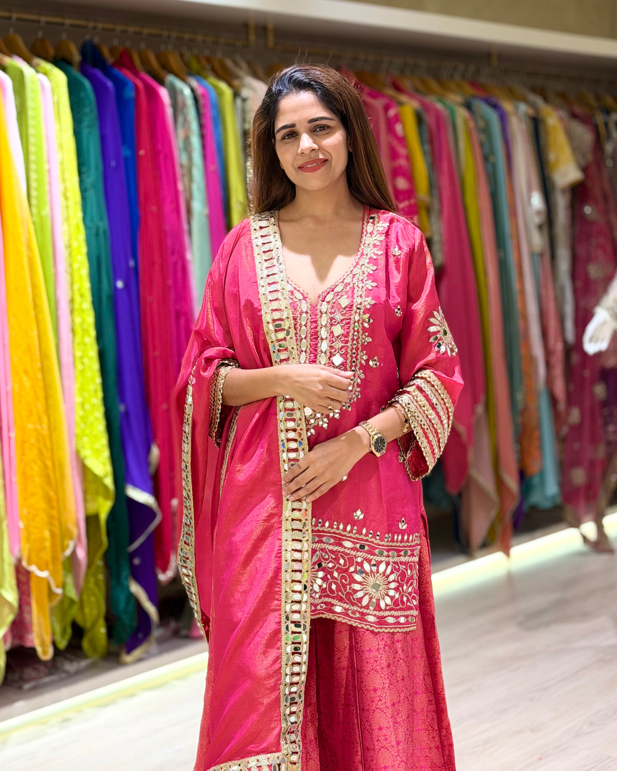 Mirror work Plazzo Kurti Set