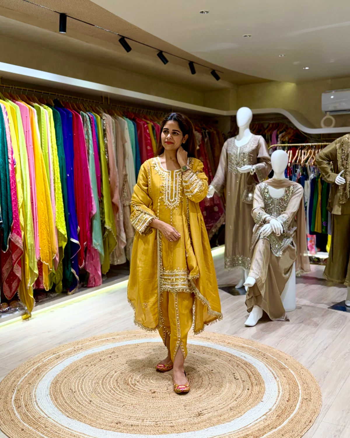 Yellow Kurti and Tulip Pant Set