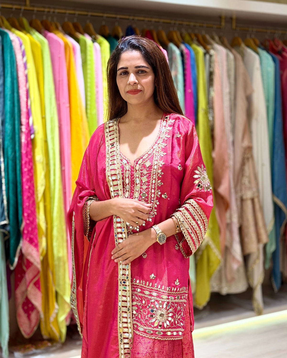 Mirror work Plazzo Kurti Set
