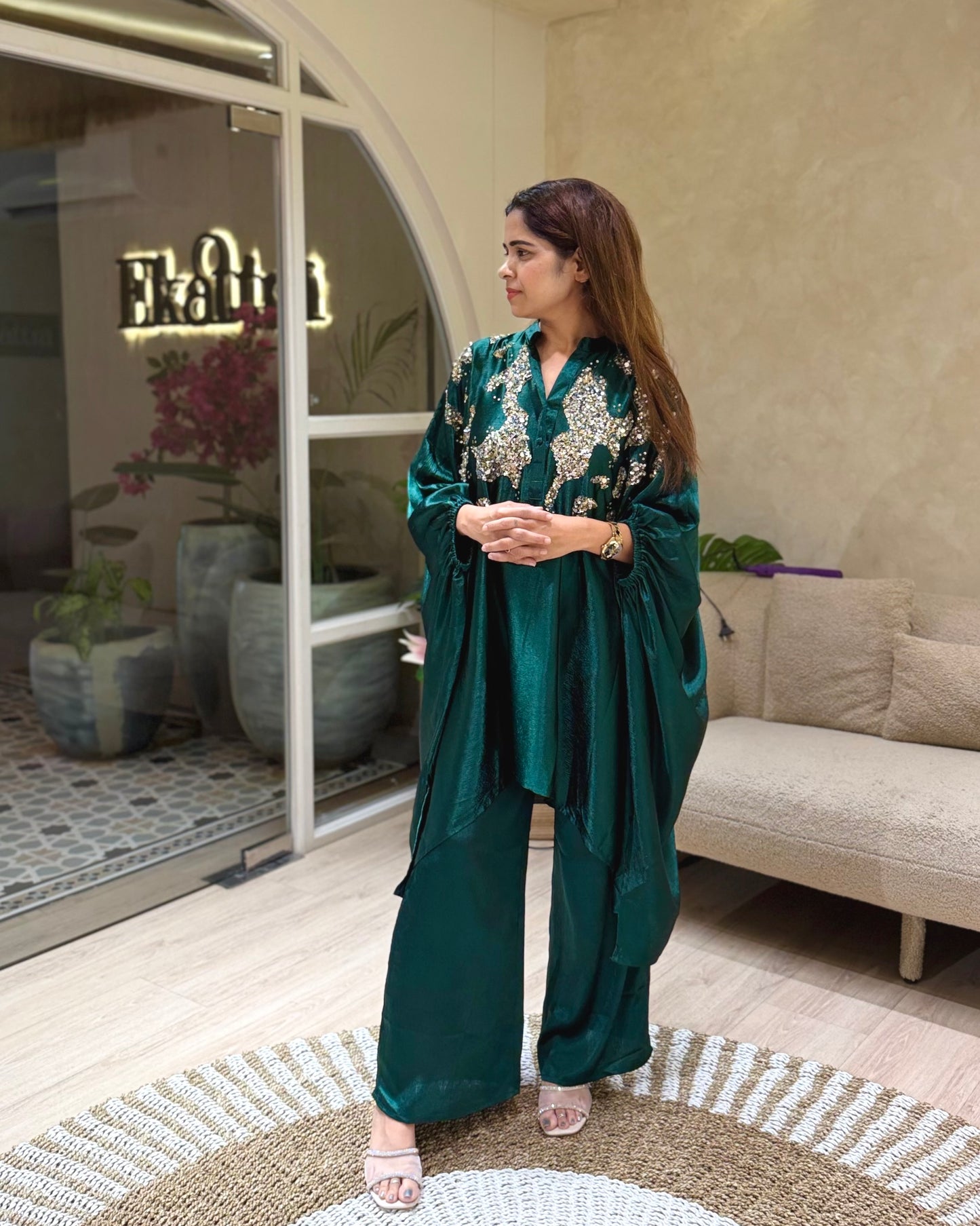 Emerald Green Kaftan Set