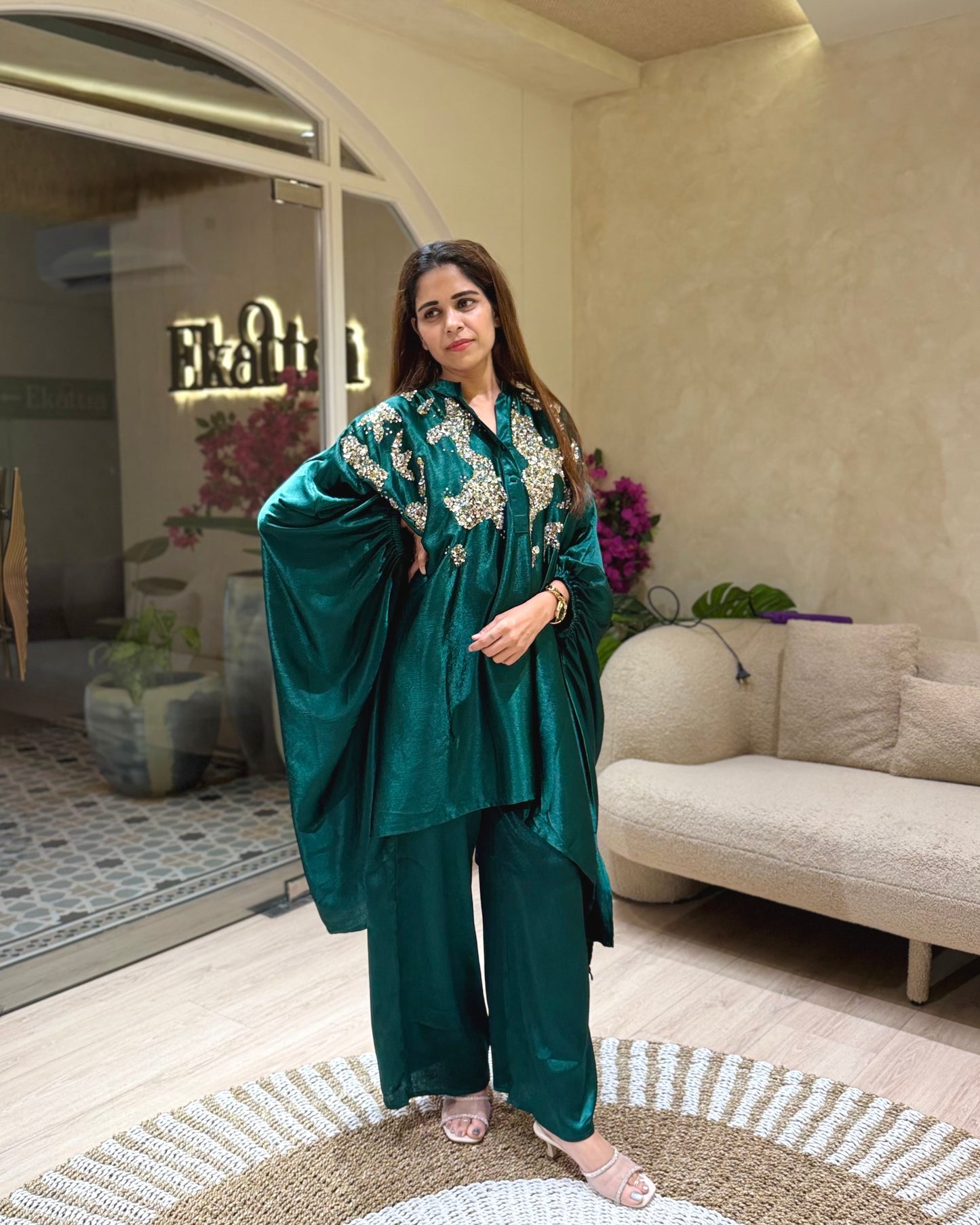 Emerald Green Kaftan Set