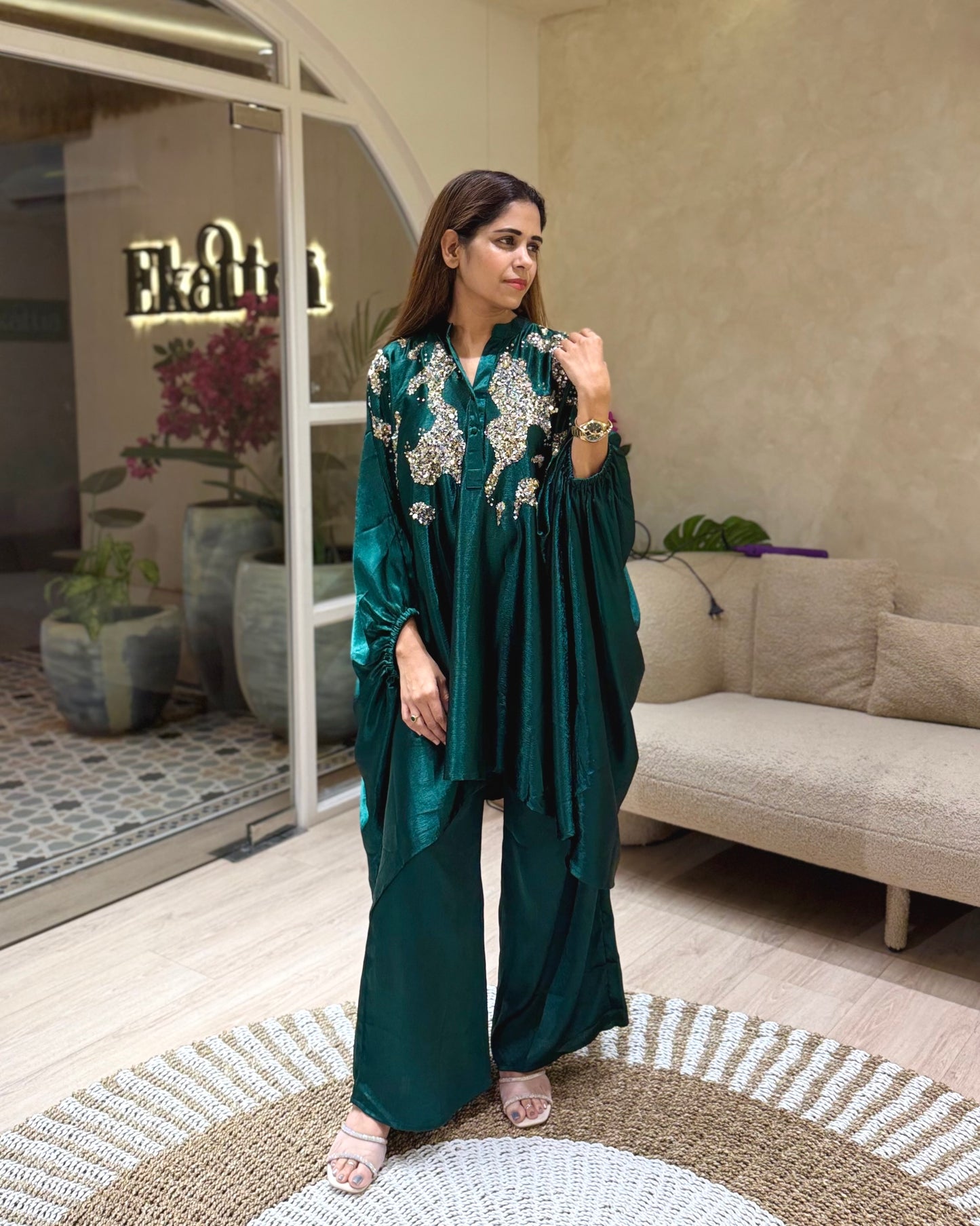 Emerald Green Kaftan Set