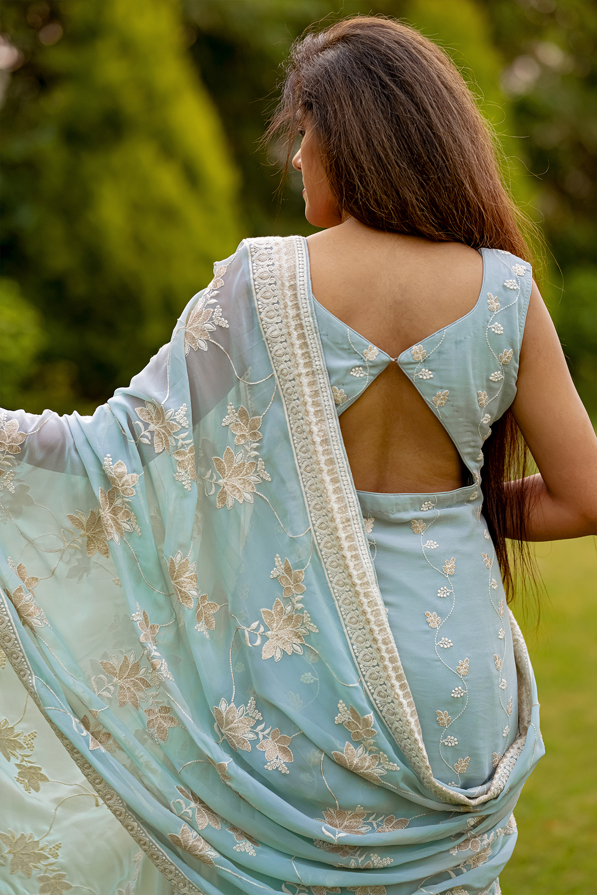 Chic Blue Short Kurti with Sharara Set - Image 4